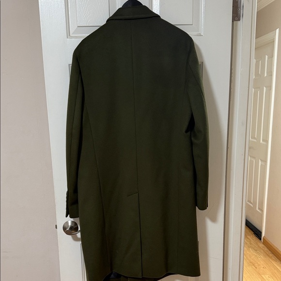 Burberry Dark Green Wool Trench Coat - Picture 2 of 2